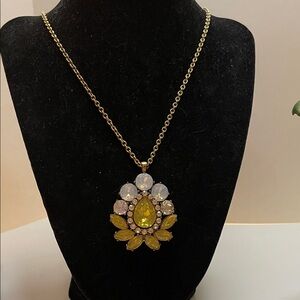 J. Crew Gold Necklace with Yellow and White Accents